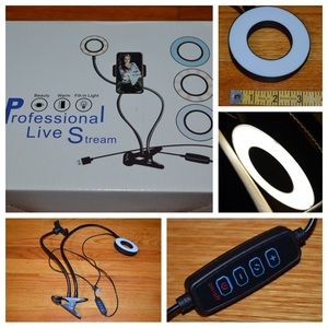 Professional Livestream desk clip-on LED ring light - NEW